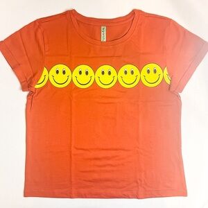 beyoutiful Girls Choose Happiness Smiley Crop Tee, Size XL (16)